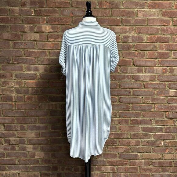 Thread & Supply Blue & White Stripe Button Front Dress Size Large - Picture 4 of 7